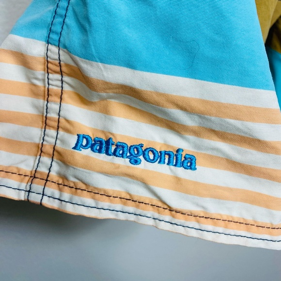 Patagonia Blue Orange Stripped  Shorts Beach Shorts  Size Boy’s 10 - Picture 6 of 7
